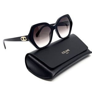 CELINE SUNGLASSES CL40166I 01K 56/18/145 Black Hexagon Shape